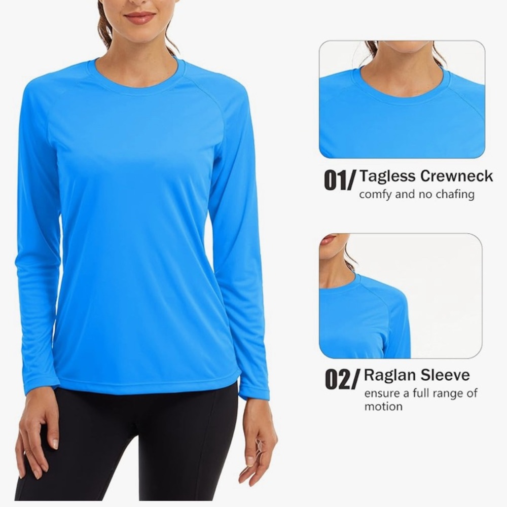 MAGCOMSEN Women's Long Sleeve Blue Shirt UPF 50+ NEW IN PACKAGING - Picture 2 of 3